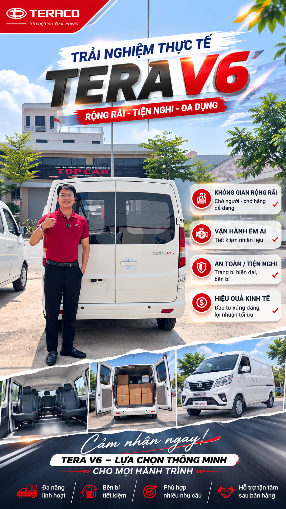 Xe tải van Teraco – Đầu tư thông minh cho vận chuyển đô thị hiện đại