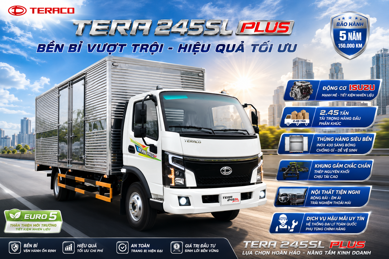 TOP 5 LÝ DO LỰA CHỌN TERA 245SL PLUS ĐỂ CHỞ HÀNG CỒNG KỀNH